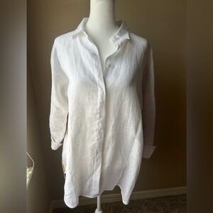 Vilagallo Two-Tone Linen Button Down
